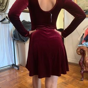 Burgundy velvet Dress
